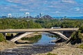 Highway Bridge Over Chaudiere River With Quebec City In Background Royalty Free Stock Photo