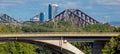 Bridges With Quebec City In The Background Royalty Free Stock Photo