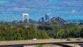 Traffic On Highway 20 With Quebec City In The Background Royalty Free Stock Photo