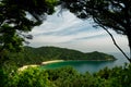 Looking north toward Mutton Cove and Separation Point in Abel Tasman National Park, New Zealand Royalty Free Stock Photo