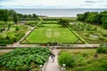 View of Dunrobin castle and garden Scotland UK