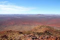 Vast panoramic desert landscape with hills, mountains and plains in Western Australia Royalty Free Stock Photo