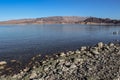 View from Boulder Beach of Fortification Hill at Lake Mead National Recreation Area, Nevada Royalty Free Stock Photo