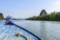 Bow of long-tail boat & view of Phang-Nga Bay, Thailand