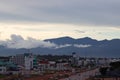 Looking out on Bueng Kan City, Bueng Kan Thailand. A mountain ra Royalty Free Stock Photo