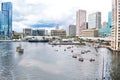 Looking Out Over the Baltimore Inner Harbor Where Tourists Ride in Pirate Themed Paddle Boats