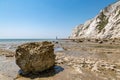 Looking out over the beach at low tide, towards Beachy Head Lighthouse Royalty Free Stock Photo