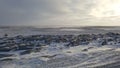 The frozen tundra landscape as seen near Churchill, Manitoba