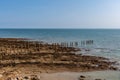 Looking out over the ocean with a blue sky overhead, at Seaford in Sussex Royalty Free Stock Photo