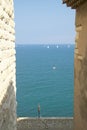 Looking out of the Picasso Museum, Antibes, France Royalty Free Stock Photo