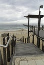 Looking out to port noarlunga jety and the beach from the decking platform above. Royalty Free Stock Photo