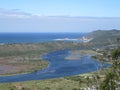 Looking out towards Gerickes Point from Parachutes launch pad in Sedgefield Royalty Free Stock Photo