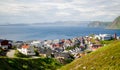 Looking out at the town of Honningsvag, Norway Royalty Free Stock Photo