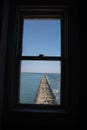 Looking out window of Harbor of Refuge Lighthouse, Lewes, Delaware