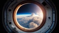 Looking out the window of a spacestation Royalty Free Stock Photo