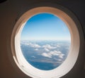 Looking outside from airplane window Royalty Free Stock Photo