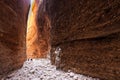 Looking outwards towards the entrance of Echidna Chasm at midday in the World Heritage Listed Purnululu National Park, Western