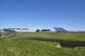 Looking over the Barry Burn and down towards the 18th Green and 1st Tee over Carnoustie Links.