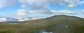 Looking over clouds from Helvellyn, panoramic Royalty Free Stock Photo