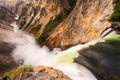 Looking Over The Edge Of The Brink Of The Lower Falls Along The Yellowstone River Royalty Free Stock Photo