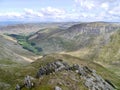 Looking over end of arete on Nethermost Pike east ridge Royalty Free Stock Photo