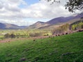 Looking over fields north of Keswick, Lake District Royalty Free Stock Photo