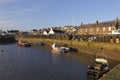 Looking over the Inner Harbour of the Coastal Fishing Village of Johnshaven Royalty Free Stock Photo