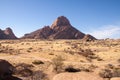 Looking Over Namib Desert with Spitzkoppe Mountain, Namibia Royalty Free Stock Photo