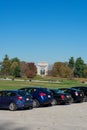Looking Over a Parking Lot Full of Cars at the National Memorial Arch Royalty Free Stock Photo