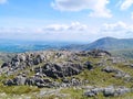Looking over rocky hill to Windermere, Lake District Royalty Free Stock Photo