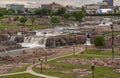 Looking over a section of the water cascades, Sioux Falls, SD, USA Royalty Free Stock Photo