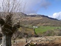Looking over to houses in Borrowdale Royalty Free Stock Photo