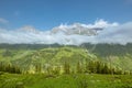 Looking over the valley to the Hoher Tenn Royalty Free Stock Photo