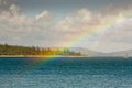 Looking at a rainbow from Tropical Daydream Island Royalty Free Stock Photo