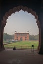 Looking through the red sandstone archways of the Lal Quila, Red Royalty Free Stock Photo