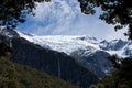 Looking at the Rob Roy Glacier near Wanaka in New Zealand