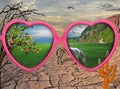 Looking through rose-colored glasses Royalty Free Stock Photo