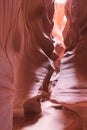 Looking through Antelope Canyon slot canyon