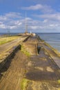 Looking seawards along the brakewater at South Gare