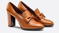 These high heeled loafers are a modern take on a traditional shoe style perfect for any girl boss created with Generative AI