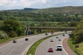 M6 motorway in countryside near Scorton Lancashire Royalty Free Stock Photo