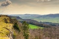 Looking South along Scout Scar with Arnside in the distance.