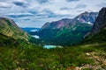 0000313 Looking south fom the Grinnell Glacier Trail with Grinnell Lake and Lake Josephine in clear view 2630 Royalty Free Stock Photo