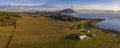 Looking South At Rural Farmland On An Island In the Pacific Northwest.