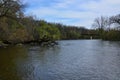 Looking South towards the Bike Path Spanning Fox River Royalty Free Stock Photo