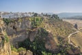 Looking at the southern part of Ronda over the precipice of the Guadalevin river Royalty Free Stock Photo