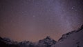 Snow mountain and starry sky Royalty Free Stock Photo