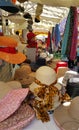 Assorted ladies colourful summer hats and scarves