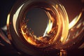 Ethereal Golden Circle: Abstract Light Effect with Soft Glow