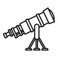 Looking telescope icon, outline style